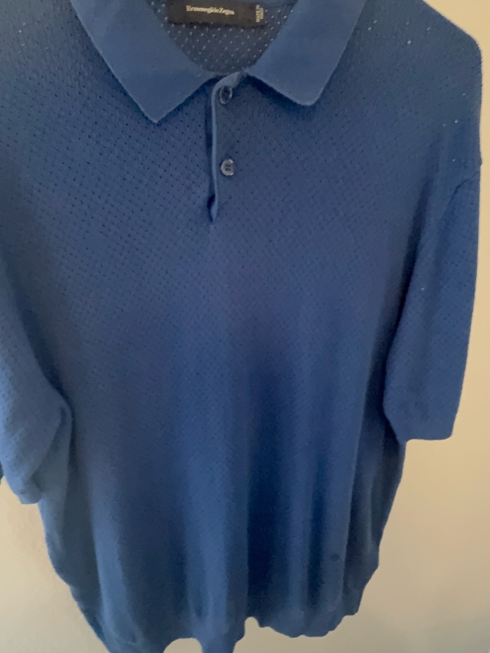 Ermenegildo Zegna Royal Blue Knit Polo